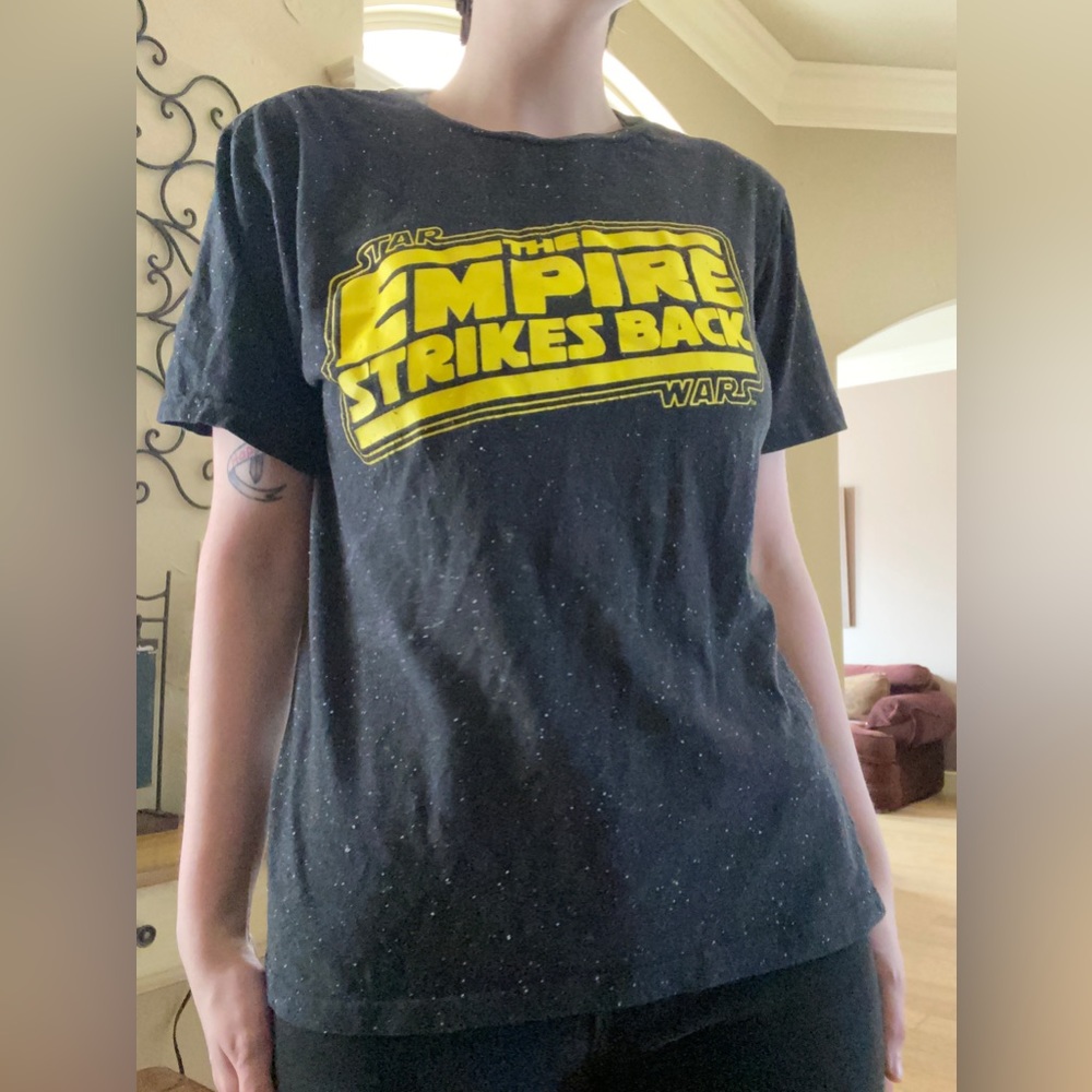 Star Wars The Empire Strikes black w/ white dots SM black t-shirt